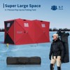 Portable Pop-Up Ice Fishing Tent, Fits 2-3 Person Ice Fishing Shelter, Insulated Hub Shelter with Anchors, Ropes, Light Strip & Carry Bag, Red+Black - 2 of 4