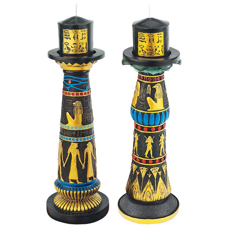 Design Toscano Temple of Luxor Egyptian Candleholder: Amenhotep & Rameses, 2 of 5