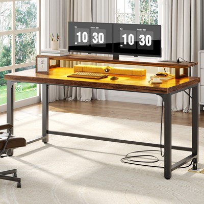 Aheaplus Computer Desk with Charging Station