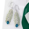 Ross-Simons 5.50 ct. t.w. London Blue Topaz and 3.30 ct. t.w. Green Tourmaline Feather Earrings in Sterling Silver - 4 of 4