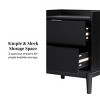 GlasFlength Nightstands Modern Nightstand Bedroom Nightstand Elegant Bedside Table with 2 Drawers for Living Room, Black, 20.25"*15"*22.75" - 3 of 4