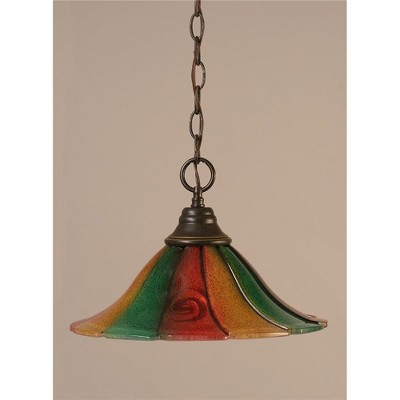 Toltec Lighting Any 1 - Light Pendant in  Dark Granite with 14" Mardi Gras Shade