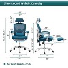 Home Office Chair Retractable Footrest, Ergonomic Swivel Dest Chair, Computer Game Chair with Lumbar Support Pillow and Padded Armrests-The Pop Home - 2 of 4