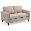 TiramisuBest Light Grey Linen 3-in-1 Convertible Sleeper Loveseat with Side Pocket, Multifunctional Sofa Bed for Living Room - 4 of 4