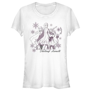 Juniors Womens Frozen 2 Destiny Awaits Friends T-Shirt - 1 of 3