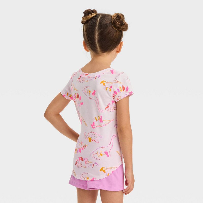 Toddler Girls' Dinosaur Short Sleeve T-Shirt - Cat & Jack™ Pink, 3 of 5