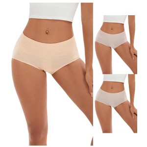 INSPIRE CHIC 3 Pcs Women's Plus Size High Waist Tummy Control Briefs Butt Lifter Control Panties - 1 of 4
