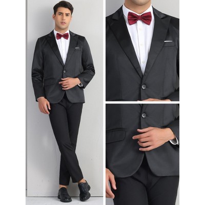 Мужские куртки INSPIRE CHIC Men's Single-Breasted Peak Lapel Business Wedding Suit Jackets Navy Blue Large — фото 3