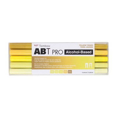 5ct ABT PRO Dual-Tip Alcohol Based Art Markers Yellow Tones - Tombow