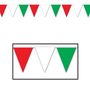 Beistle 10" x 12' Indoor/Outdoor Pennant Banner Red/White/Green 4/Pack 50707 - 1 of 1