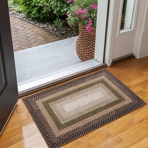 Machine Washable Area Rug - Non-Slip Stain Resistant Low Pile Carpet Modern Braided Farmhouse Rug for Living Room Bedroom Dining Room Office - 1 of 4