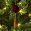 Christmas Onion Shaped Flocked Red Ornament with Tassle - Wondershop™ - 2 of 3