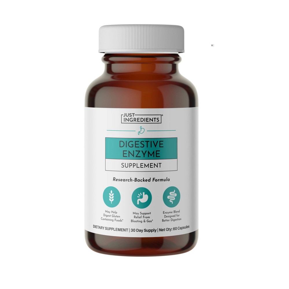 Just Ingredients Digestive Enzyme Supplement Capsules - 60ct