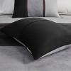 Kumasinova 7-Pcs Faux Suede Colorblock Comforter Bedding Set with Shams,Decorative Pillows & Bed Skirt,Modern Lodge Style Bed Ensemble,Black - 4 of 4