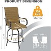Nasitip Outdoor Swivel Bar Stools Set of 2, Patio High Chairs with Armrests, Textilene Fabric, 360° Rotation - 2 of 4