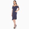 Women's Casual Scoop Neck Flutter Sleeve Knee Length Dress - White Mark - 2 of 4