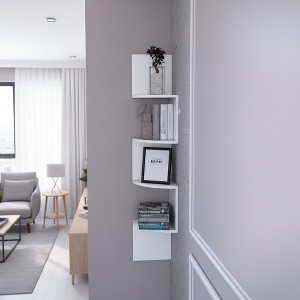 Homy Casa Modern 4-Tier Wall Mounted Corner Shelf, Space-Saving Display Storage - 1 of 4