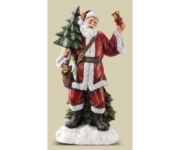 Roman 30" White and Red Bell Ringing Santa Claus Christmas Statue