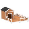 PawHut Outdoor Dog House, Wooden Dog Shlter with Large Porch, Weatherproof & Openable Roof, Elevated Base, Removable Floor - 4 of 4