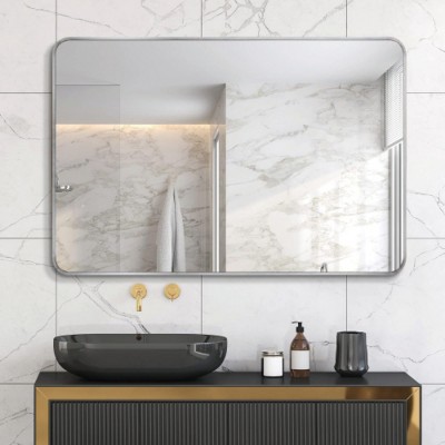 30"x40"  Rectangular Bathroom Vanity Mirror with Aluminium Frame, Modern Wall-Mounted Mirror for Bathroom – The Pop Home
