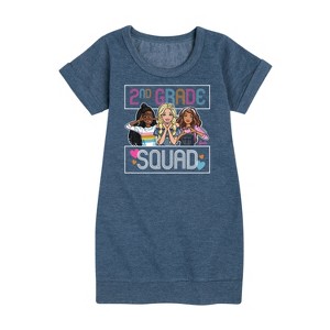 - Barbie - Back To School Graphic Short Sleeve Fleece Dress - 1 of 4