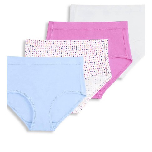 Jockey Girls' Retro Cotton Stretch Brief - 4 Pack S Powder  Blue/white/lavender Scent/candy Dots Print : Target