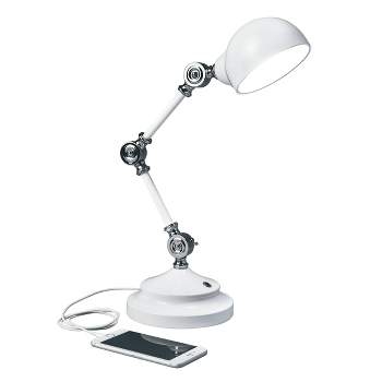 OttLite Space-Saving LED Magnifier Desk Lamp White G97WGC-FFP