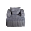 Modern 62.5" Single Sofa Chair, Plush Corduroy, Fluffy Lounge with Backrest Pillow for Living Room - 3 of 4