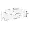 Black86.6 inch Modular Teddy Fleece Cloud 3 Seater Sofa Deep Seat Upholstered WITH/Metal Legs with 4 Pillows for Home Apartment,Living Room - 3 of 4