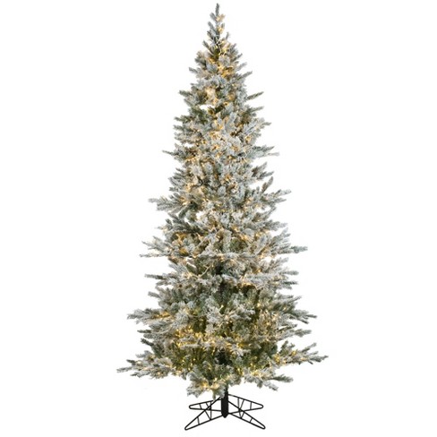 slim flocked christmas tree with led lights