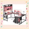 Garvee U Shaped Gaming Desk - 78.7" Reversible Computer Desk with Built-In Monitor Stand, LED Lights, and Charging Support - 2 of 4