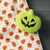 Pumpkin Shaped Halloween Faux Shearling Pillow Green - Hyde and EEK! Boutique™: Indoor Decorative, Oval - 2 of 4