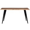 Okak Rustic Style Dining Table for 4-6 People, Acacia Wood Rectangle Dining Table Wooden Kitchen Furniture for Big Family - 3 of 4