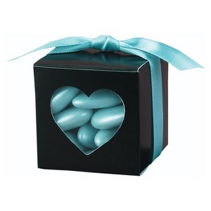 Paper Frenzy Black Heart Window Valentine's Day Favor Boxes, 2x2x2 (25 pack) - 1 of 1