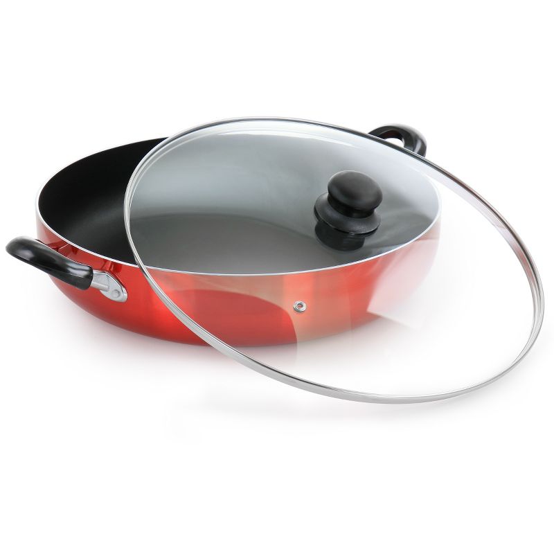 Better Chef Red Aluminum Deep Fryer Pan with Glass Lid, 2 of 6