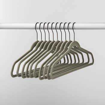 10pk Flocked Hangers Gray - Brightroom™