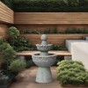36.5" Stone 3-Tier Pedestal Outdoor Floor Fountain - Gray - Teamson Home - 4 of 4