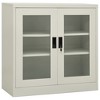 vidaXL Office Cabinet in Scandinavian Style - Steel Filing Cabinet with Tempered Glass Doors for Document Storage - Size 35.4"x15.7"x35.4" - 2 of 4