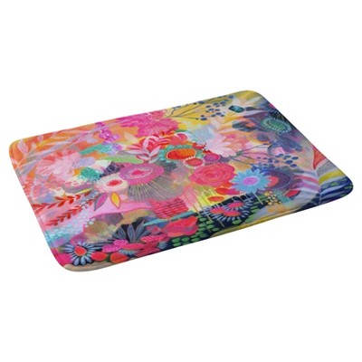 Geometric Flowers Bath Mat (36"x24") Pink - Deny Designs