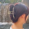 Unique Bargains Women's Faux Crystal Bling Bow Tie Hair Clips and Pins Gold Tone Gray 1 Pc - 2 of 4