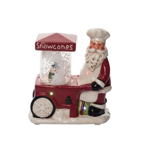 Transpac 8.75 in. Holiday Santa Vending Cart with Music - 1 of 4