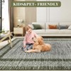 Washable Area Rugs Modern Bordered Low Pile Rugs for Living Room Contemporary Geometric Foldable Stain Resistant Carpet Neutral Rugs for Bedroom - 4 of 4