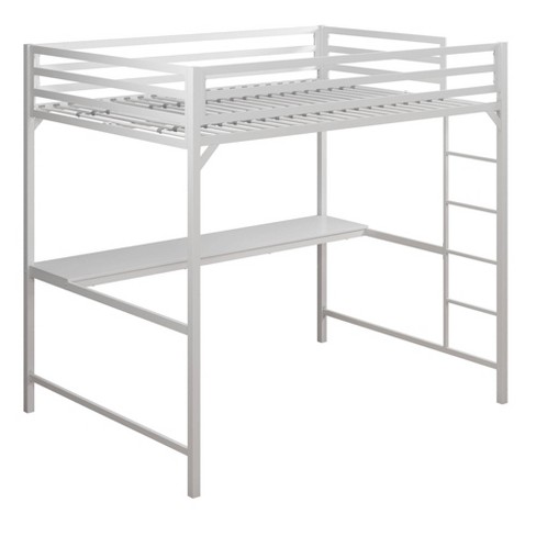 Full Max Metal Loft Bed With Desk White Room Joy Target