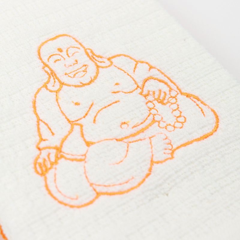 Sloppy Chef Lucky Embroidered Kitchen Towel (2-Piece Set), 16x26, 100% Cotton, Laughing Buddha Design, 3 of 7
