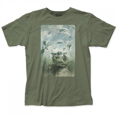 Mens Star Wars The Mandalorian Grogu Playing with Food T-Shirt