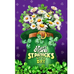 Briarwood Lane St. Patricks Day Garden Flag 12x18 For Outdoor St Pat's Hat With Daisies For St. Patricks Day Garden Flag Flags For Outside - 1 of 4