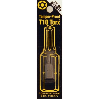 Best Way Tools  T10 Tamperproof Torx Security 1 In. 1/4 In. Hex Screwdriver Bit