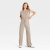 Women's High-Rise Fleece Wide Leg Sweatpants - Universal Thread™ - 3 of 3