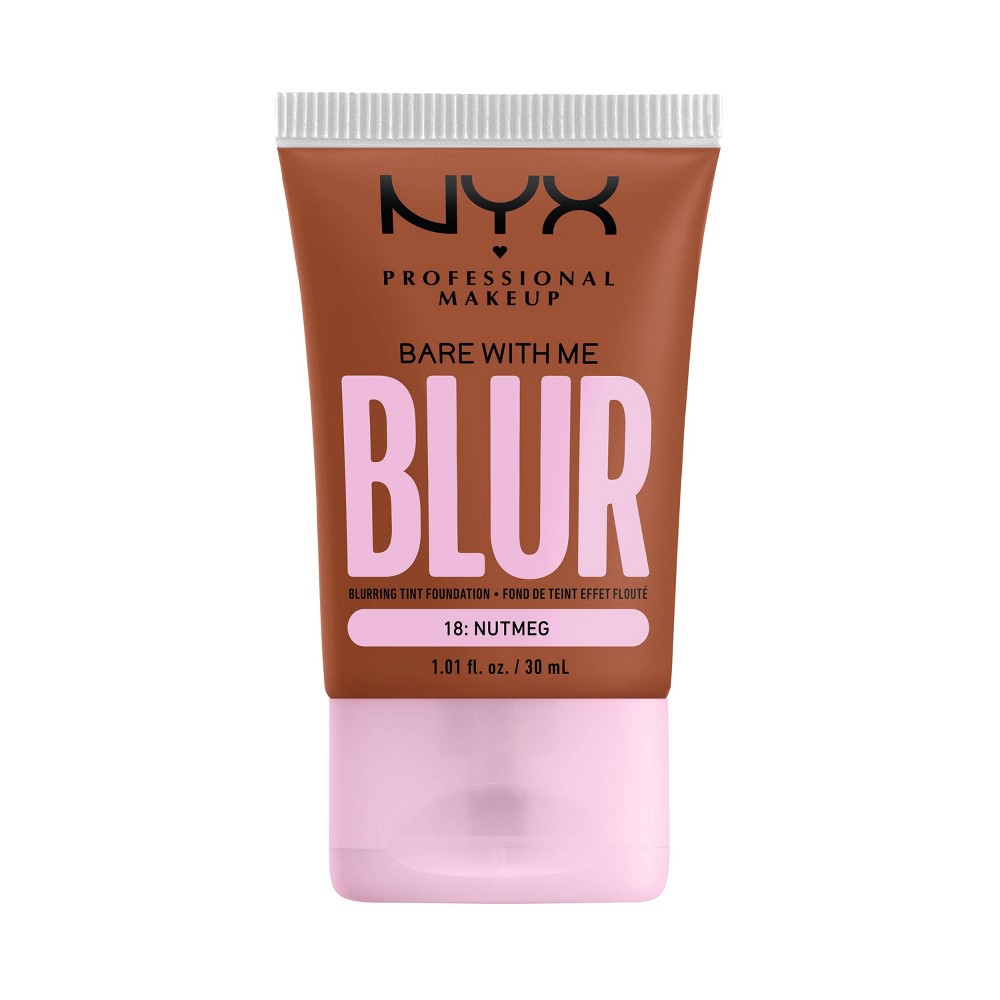 Photos - Foundation & Concealer NYX Professional Makeup Bare With Me Blur Tint Soft Matte Foundation - 18 Nutmeg - 1.01 fl oz 