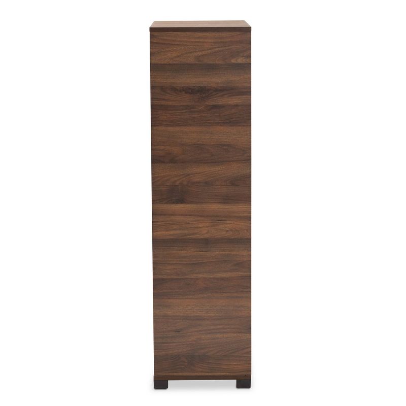 Raina Two-Tone Wood 2 Door Shoe Storage Cabinet Walnut Brown/Black - Baxton Studio, 5 of 14
